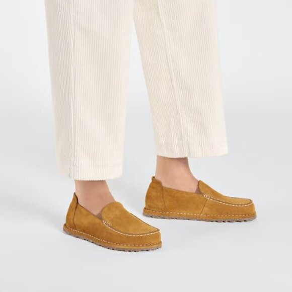 NEW BIRKENSTOCK Men's Suede Utti Deep Casual Slip On Flats in cogonac 725 8s4 - Picture 1 of 10